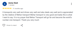 reviews about mehar transport